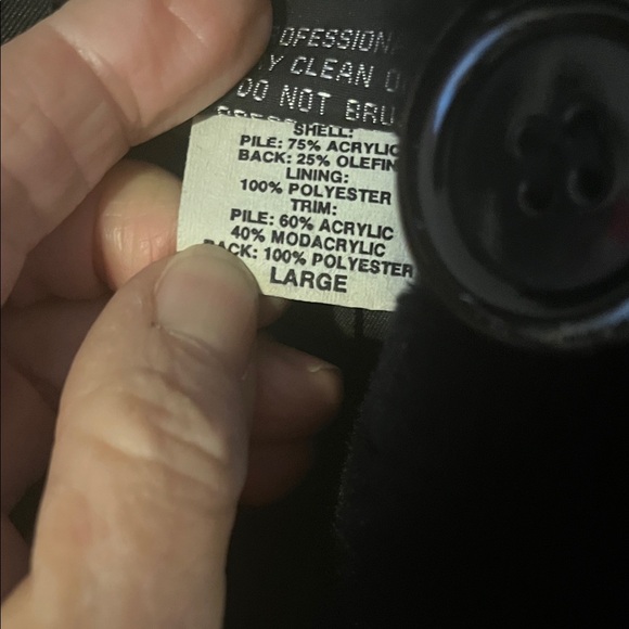 Women's Black Faux Fur Coat with big fur trim - Picture 3 of 15